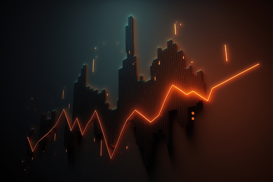 Courbe de tendances ascendante illuminee sur fond sombre, evoquant les articles les plus lus