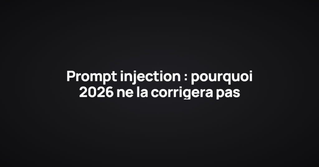 Prompt injection : pourquoi 2026 ne la corrigera pas