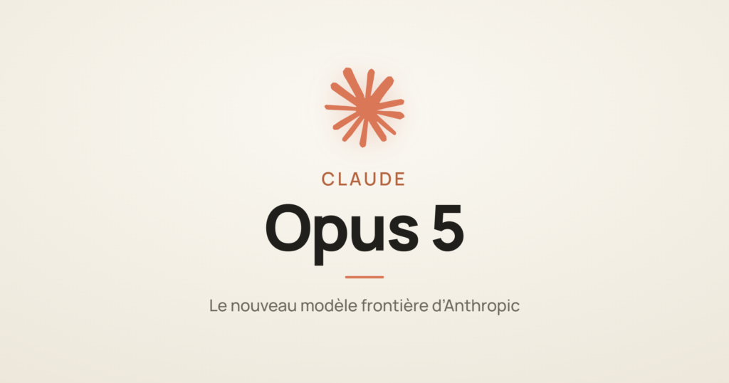 Logo de Claude et mention Claude Opus 5, le nouveau modele d'Anthropic