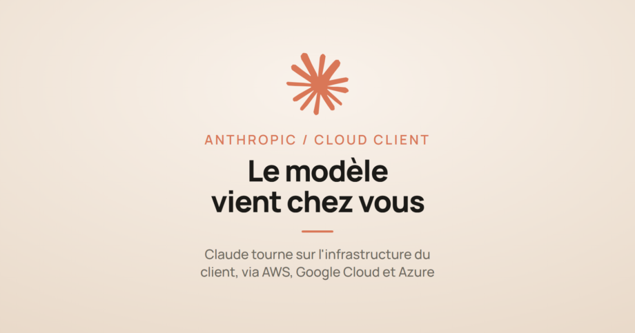 Logo Claude et la mention « le modèle vient chez vous », à propos de Claude déployé sur le cloud du client