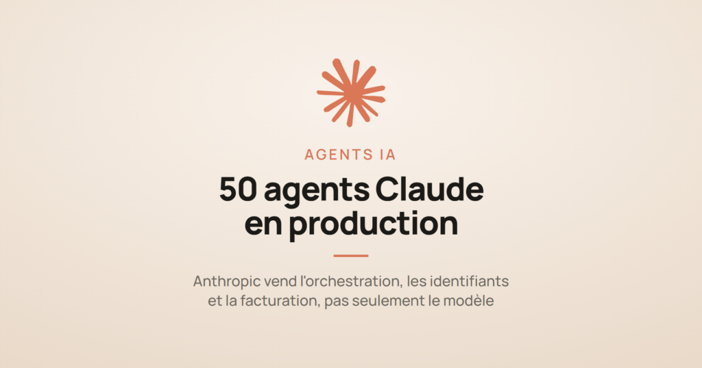 Illustration représentant le déploiement de plus de 50 agents Claude en production chez ABC Legal, société américaine de signification d'actes juridiques.