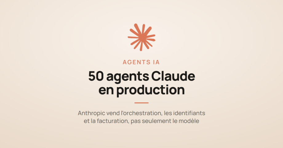 Illustration représentant le déploiement de plus de 50 agents Claude en production chez ABC Legal, société américaine de signification d'actes juridiques.