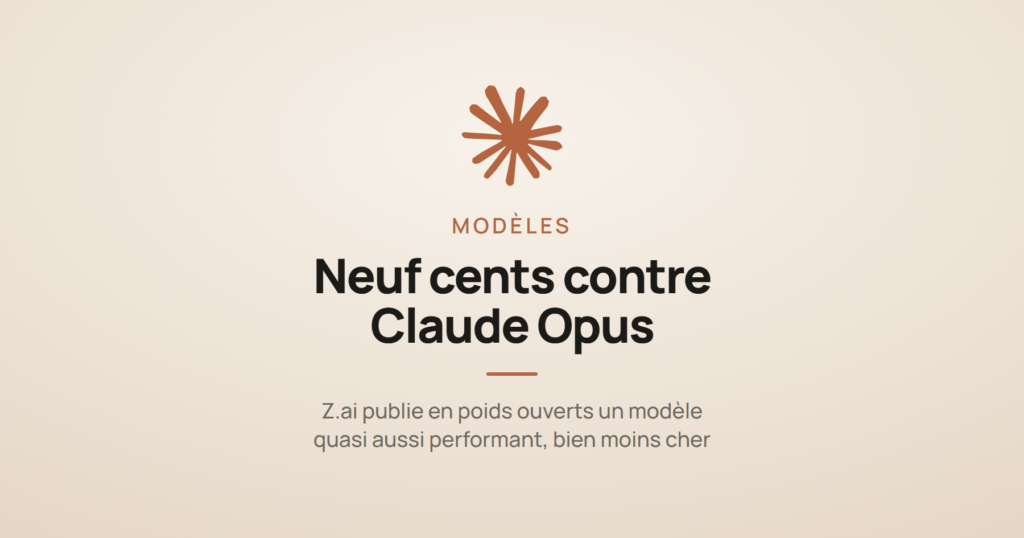 Illustration d'un article sur GLM-5.3-Flash, le modèle en poids ouverts de Z.ai qui rivalise avec Claude Opus 4.8 pour environ neuf cents la tâche.
