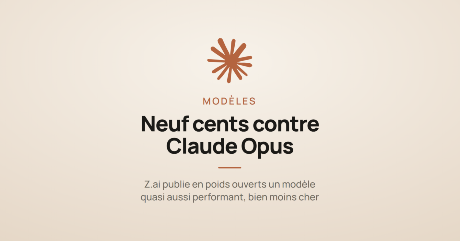 Illustration d'un article sur GLM-5.3-Flash, le modèle en poids ouverts de Z.ai qui rivalise avec Claude Opus 4.8 pour environ neuf cents la tâche.