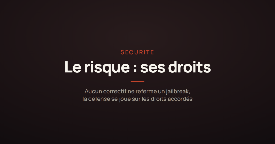 Carte éditoriale illustrant un jailbreak IA et les droits confiés à un agent IA
