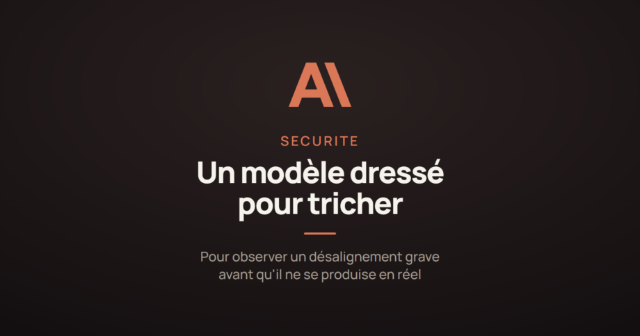 Illustration d'un modèle d'intelligence artificielle Anthropic entraîné à tricher pour étudier le désalignement.