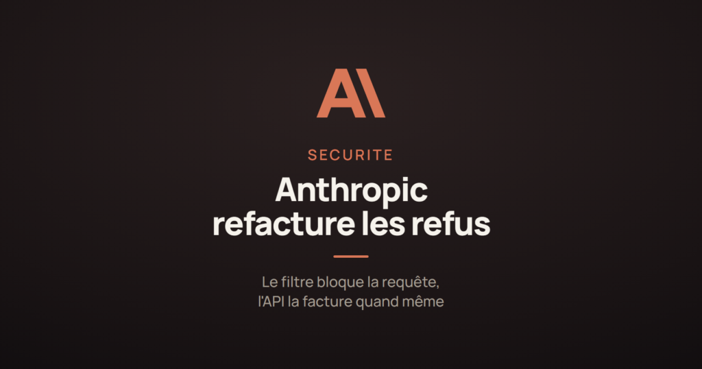 Illustration d'un article sur la décision d'Anthropic de facturer de nouveau les requêtes API bloquées par ses garde-fous de sécurité.