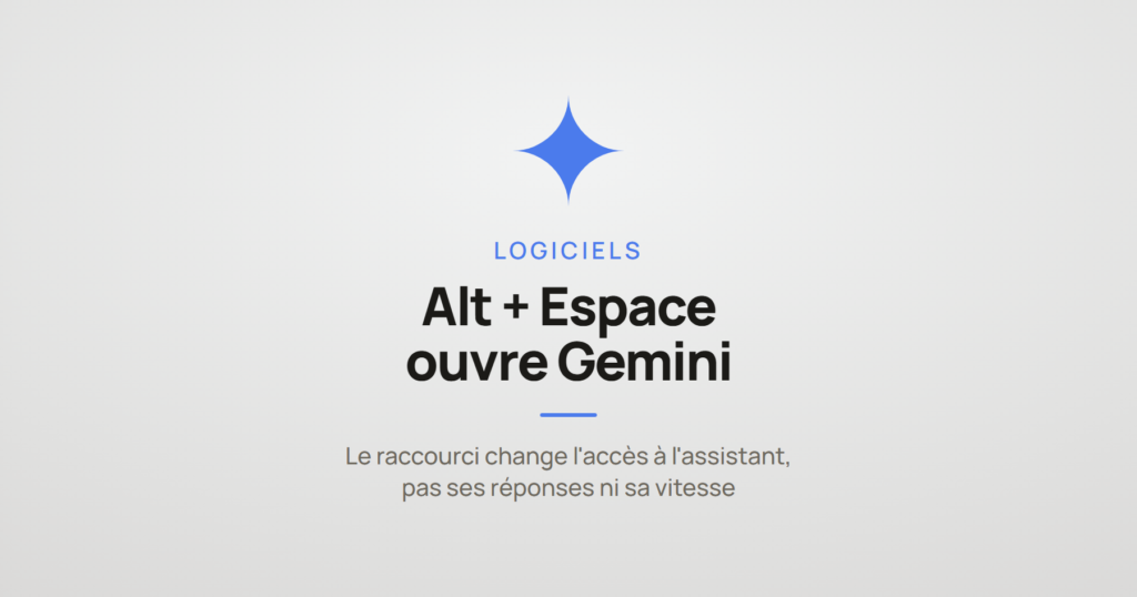 Illustration représentant le raccourci clavier Alt et Espace pour ouvrir l'application Gemini de Google sur Windows.