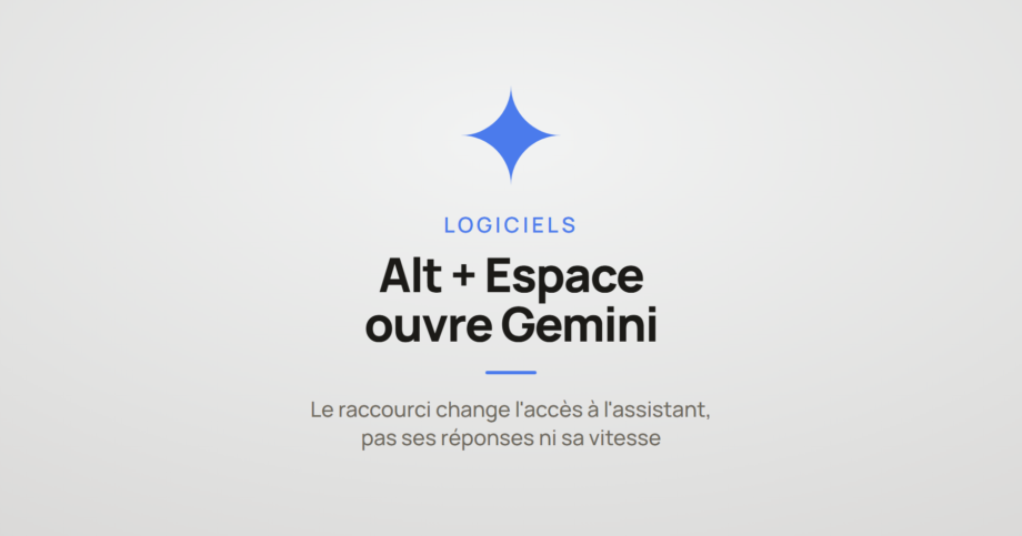 Illustration représentant le raccourci clavier Alt et Espace pour ouvrir l'application Gemini de Google sur Windows.
