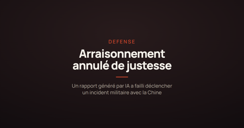 Illustration symbolisant un rapport de renseignement généré par une intelligence artificielle ayant failli provoquer un incident militaire avec un navire chinoi