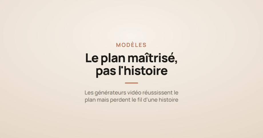 Illustration symbolisant l'IA générative vidéo, capable de créer un plan mais pas encore une histoire cohérente.