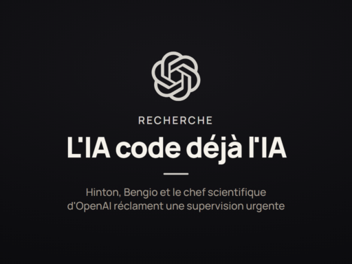 Carte d'illustration sur l'alerte de chercheurs, dont le directeur scientifique d'OpenAI, concernant l'automatisation de la recherche en intelligence artificiel