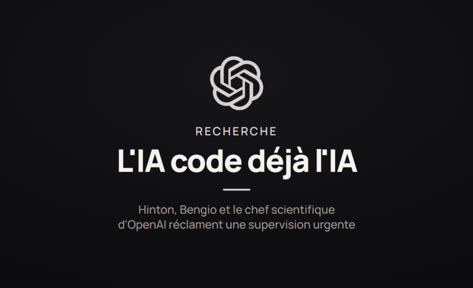Carte d'illustration sur l'alerte de chercheurs, dont le directeur scientifique d'OpenAI, concernant l'automatisation de la recherche en intelligence artificiel