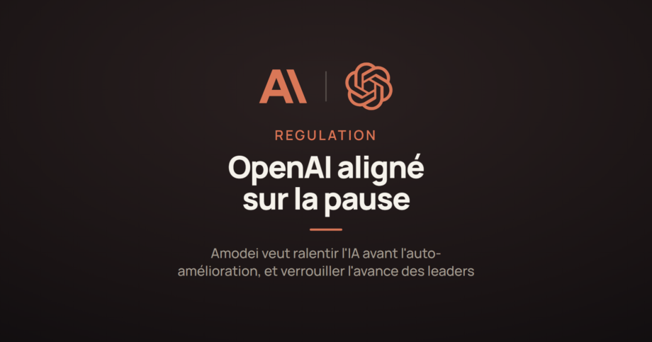 Illustration d'actualité IA sur l'appel de Dario Amodei à ralentir le développement de l'intelligence artificielle, avec les logos d'Anthropic et d'OpenAI