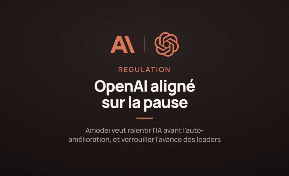 Illustration d'actualité IA sur l'appel de Dario Amodei à ralentir le développement de l'intelligence artificielle, avec les logos d'Anthropic et d'OpenAI
