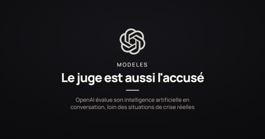 Illustration avec le logo OpenAI pour l'annonce du benchmark MentalHealthBench sur les conversations liées à la santé mentale.