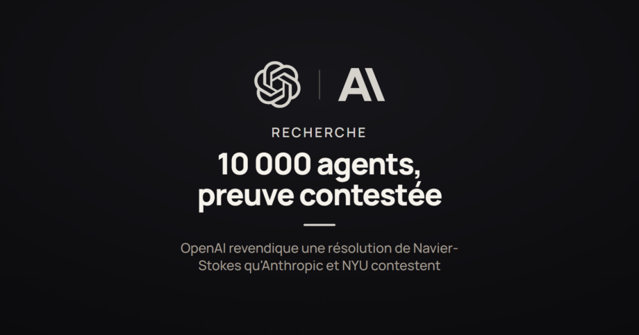 Illustration d'actualité IA : OpenAI revendique avoir résolu les équations de Navier-Stokes avec 10 000 agents, un résultat contesté par des chercheurs d'Anthro