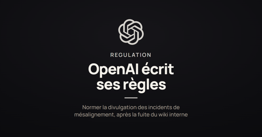 Illustration accompagnant l'article sur la volonté d'OpenAI de fixer ses propres normes de divulgation des incidents de mésalignement de ses modèles.
