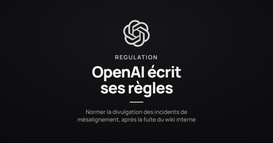 Illustration accompagnant l'article sur la volonté d'OpenAI de fixer ses propres normes de divulgation des incidents de mésalignement de ses modèles.