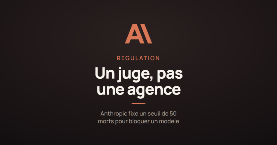 Illustration de l'article sur la proposition d'Anthropic confiant a un juge federal, et non a une agence, le pouvoir de bloquer un modele d'IA jugé dangereux.