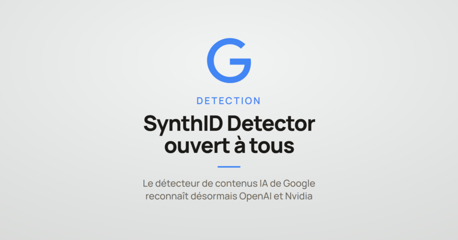 Illustration d'un article sur l'ouverture du détecteur SynthID de Google aux contenus générés par OpenAI et Nvidia.