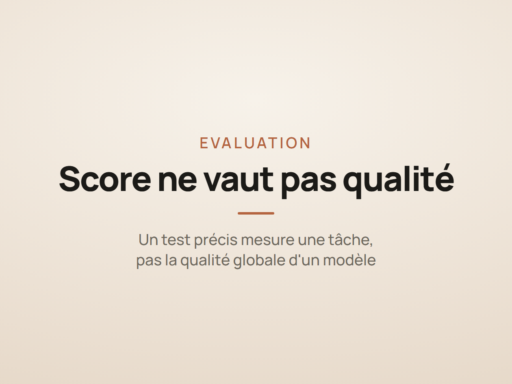 Illustration d'un benchmark d'intelligence artificielle : un score de test, pas une mesure de qualité globale